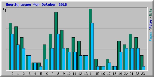 Hourly usage for October 2016