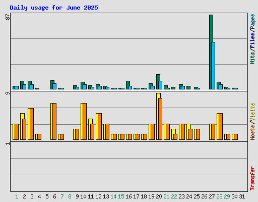 Daily usage for June 2025