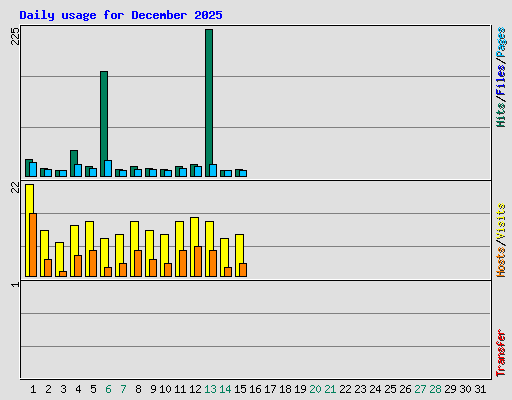 Daily usage for December 2025